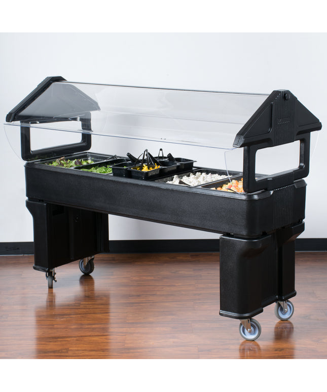 Quầy salad di động đế hở màu đen Carlisle Six Star 660603 1,8 m