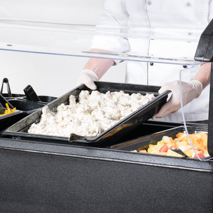 Quầy salad di động đế hở màu đen Carlisle Six Star 660603 1,8 m