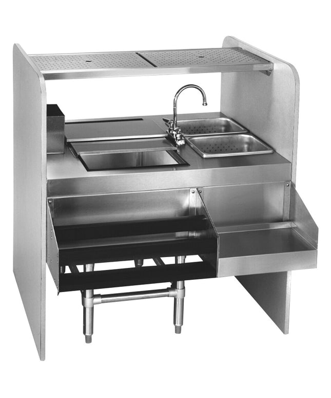 Quầy pha chế cocktail thép không gỉ Eagle Group Spec-Bar CS42-32L thùng đá bên trái 107 cm