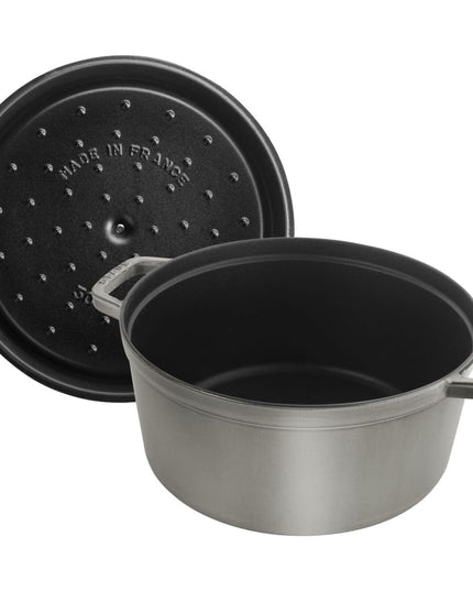 Nồi Cocotte Gang Tráng Men Staub 1004230 8.5 lít Có Nắp Màu Graphite Gray