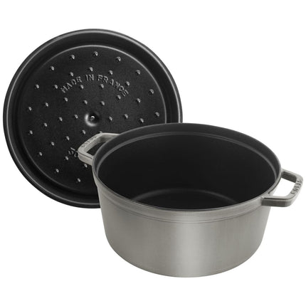 Nồi Cocotte Gang Tráng Men Staub 1004230 8.5 lít Có Nắp Màu Graphite Gray