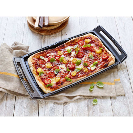 Chảo Nướng Staub 1003954 Chữ Nhật Có Tay Cầm 47 x 24.9 cm Gang Đúc Đen Mờ