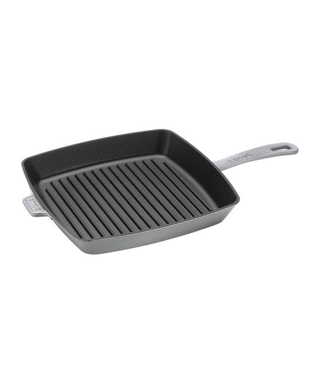 Chảo Nướng Staub 1003311 Vuông 30.5 cm Có Tay Cầm Gang Tráng Men Xám Graphite