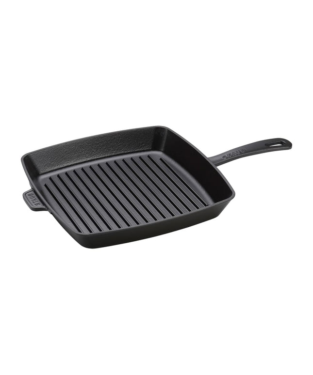 Chảo Nướng Staub 1003307 Vuông 30.5 cm Có Tay Cầm Gang Tráng Men Đen Mờ
