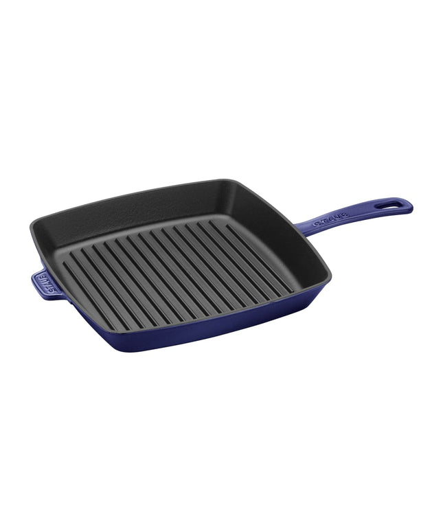 Chảo Nướng Staub 1003328 Vuông 30.5 cm Có Tay Cầm Gang Tráng Men Xanh Đậm