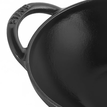 Chảo Gang Mini Staub 1004675 16.5 cm Tráng Men Có Nắp - Màu Đen Mờ