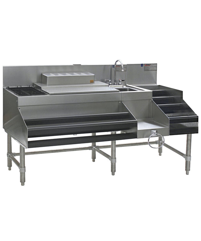 Trạm cocktail kết hợp inox Eagle Group CCS-72-1 Spec-Bar 2000 183 cm có trưng bày rượu 46 cm