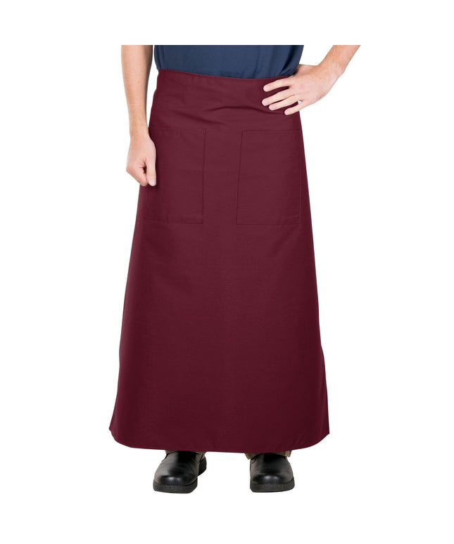Tạp dề bistro vải poly-cotton Intedge đỏ mận, 2 túi
