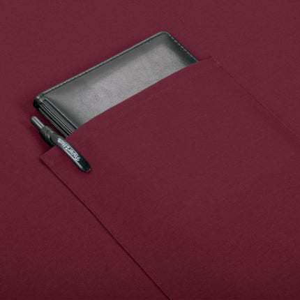 Tạp dề bistro vải poly-cotton Intedge đỏ mận, 2 túi