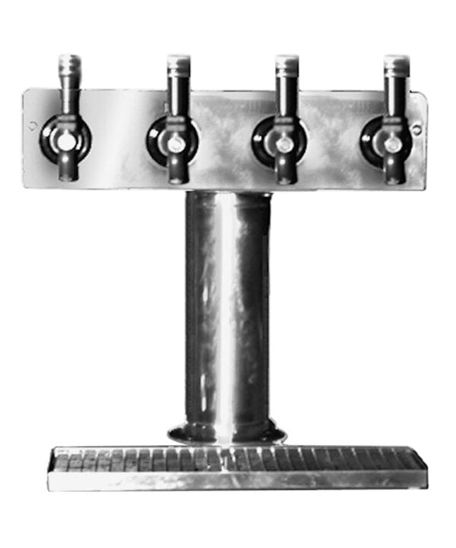 Vòi rót bia Eagle nhóm BT4S-DT Spec-Bar 2000® inox Air-Cooled 4 Tap Tower Drip Tray - 7,6 cm Column
