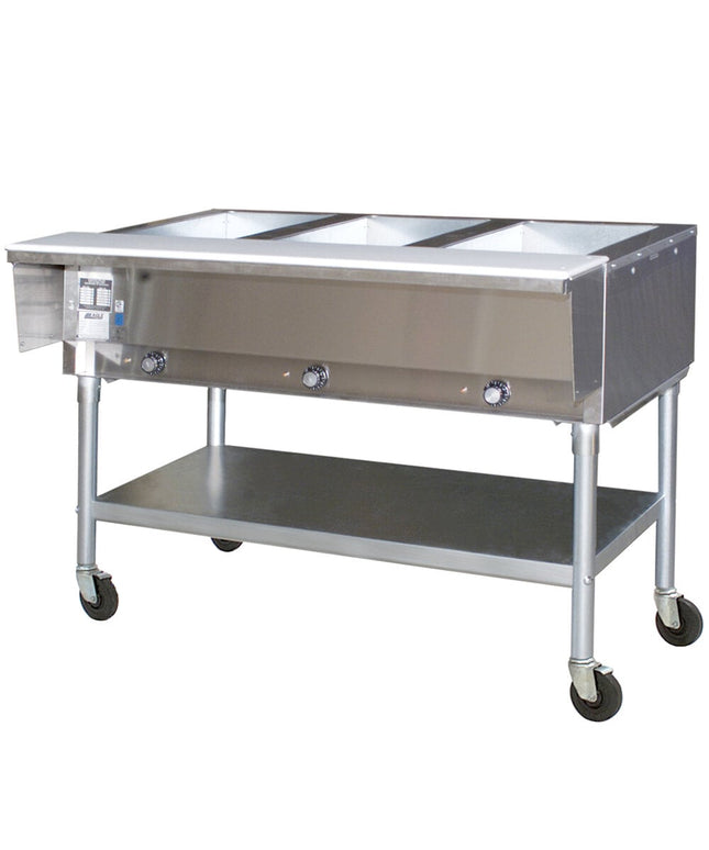 Bàn giữ nóng thức ăn điện di động 3 khay Eagle Group PDHT3 - Khoang hở, 120V