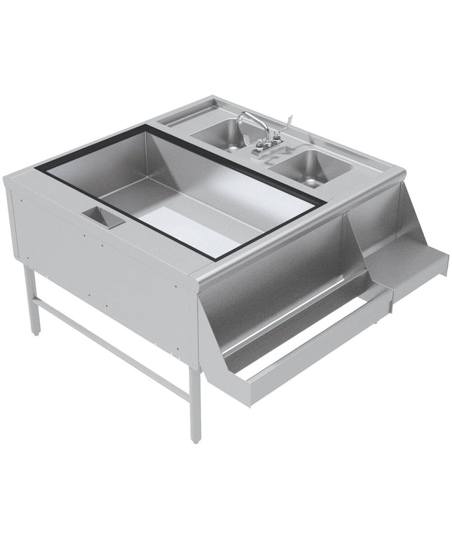 Bàn thao tác pha chế thép không gỉ có tấm lạnh Advance Tabco Prestige PR-42X30-10-L (thùng đá bên trái)