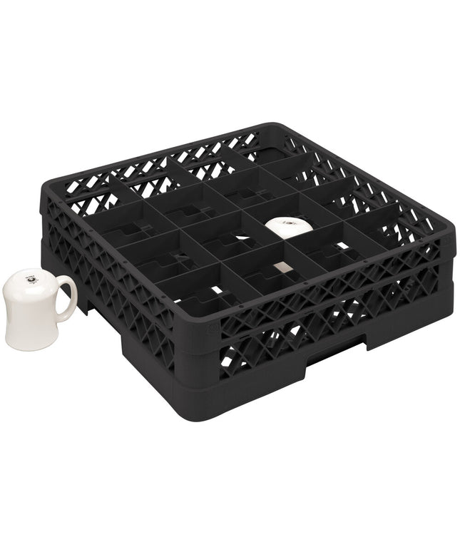 Giá đựng cốc 16 ngăn màu đen Vollrath Traex® TR4DDDD cỡ đầy đủ cao 24 cm