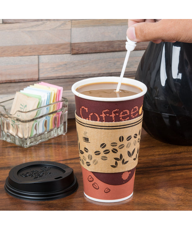 Que khuấy kiêm nút chặn đồ uống màu trắng Royal Paper STRNPLUG-W Stix To Go - Thùng 2.000 cái