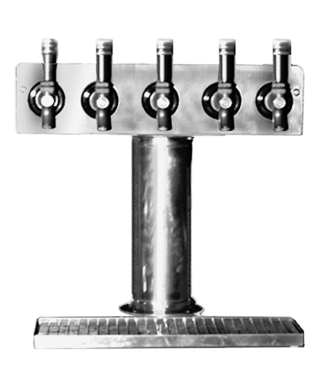 Trụ vòi rót bia làm mát khí thép không gỉ 5 vòi Eagle Group Spec-Bar 2000 BT5S-DT kèm khay hứng - cột 8 cm