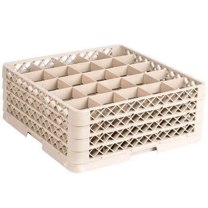 Giá đựng ly 25 ngăn màu be Vollrath Traex® TR13BBBB cỡ đầy đủ cao 17,1 cm kèm 4 ngăn nối