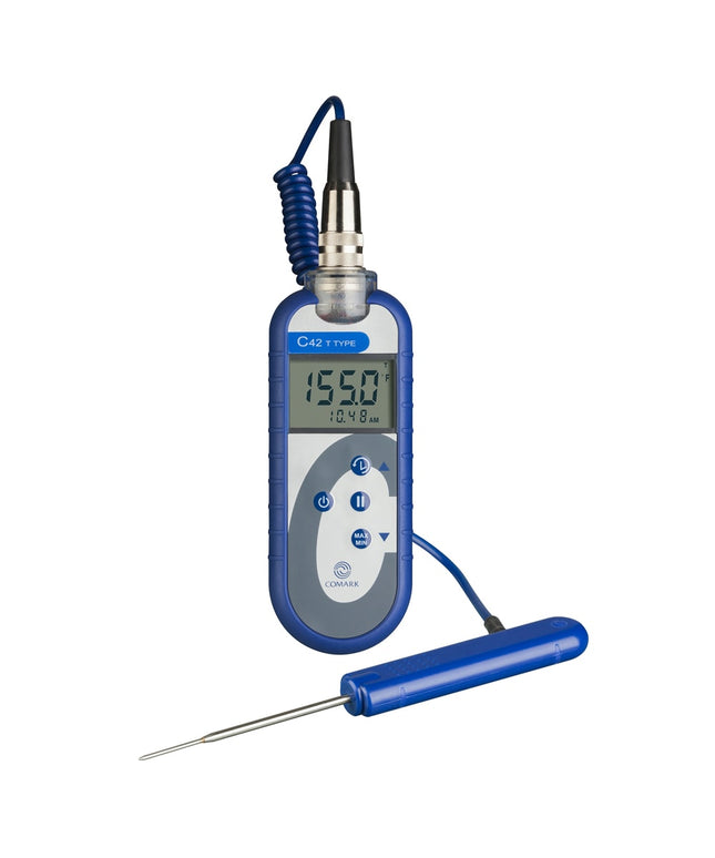 Nhiệt Kế Điện Tử Cặp Nhiệt Chống Nước Comark C42KIT Loại T Kèm Đầu Dò PT19L, -200° Đến 400°C