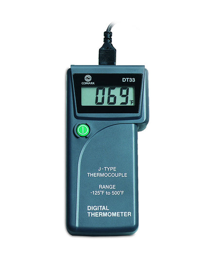 Nhiệt Kế Điện Tử Cầm Tay Comark DT33/P1 Loại J Bộ Đầu Dò Kèm Hộp Đựng, -125 Đến 500 Độ F