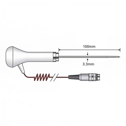 Đầu Dò Xuyên Comark PT24LC/US Thân 10.2 cm Dây Xoắn