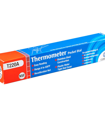 Nhiệt Kế Bỏ Túi Comark T220A Mặt Đồng Hồ 2.5 cm Que Đo 12.7 cm, 0 Đến 220 Độ F