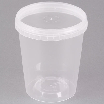 Hộp đựng thực phẩm trong mờ chống giả mạo khóa an toàn kèm nắp 946 ml - Thùng 50 bộ