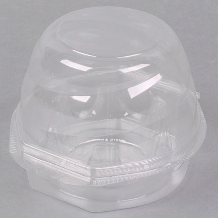 Hộp đựng cupcake nhựa trong nắp vòm bản lề 1 ngăn Inno-Pak Swirl Dome - Bộ 10 cái