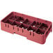 Giá đựng ly 10 ngăn màu đỏ mận Cambro Camrack 10HS1114416 cỡ nửa cao 29,8 cm kèm 6 ngăn nối