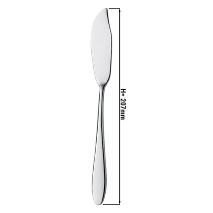 (12 Cái) Dao Ăn - GGM Gastro Leandro - Thép Không Gỉ 18/10 - 207mm