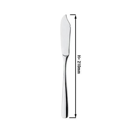(12 Cái) Dao Cá - GGM Gastro Aleria - Thép Không Gỉ 18/10 - 210mm - Bóng Gương