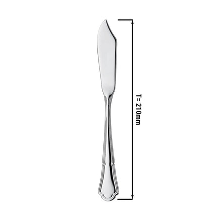 (12 Cái) Dao Cá - GGM Gastro Vincenza - Thép Không Gỉ 18/10 - 210mm