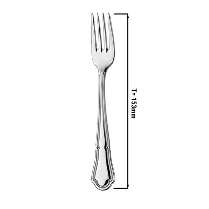 (12 Cái) Nĩa Tráng Miệng - GGM Gastro Vincenza - Thép Không Gỉ 18/10 - 153mm