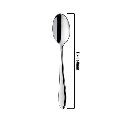 (12 Cái) Thìa Tráng Miệng - GGM Gastro Leandro - Thép Không Gỉ 18/10 - 160mm - Bóng Gương