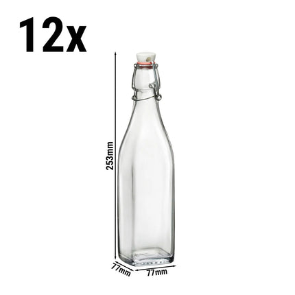(12 pcs) Bormioli Rocco | Glass Swing Top Bottle - GGM Gastro DUBLIN - Swing Top - 500ml