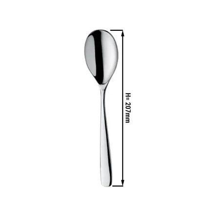 (12 pcs) Dessert spoon GGM Gastro Aleria - 18/10 stainless steel - 207mm - Mirror