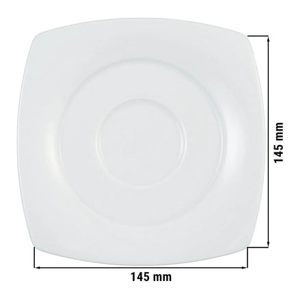 (12 pcs) SELTMANN WEIDEN | Savoy Espresso Saucer – Square – 145 mm – White Porcelain