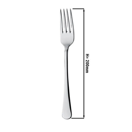 (12 pcs) Table fork GGM Gastro Mila - 18/10 stainless steel - 200mm