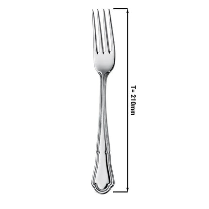 (12 pcs) Table fork GGM Gastro Vincenza - 18/10 stainless steel - 210mm