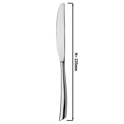 (12 pcs) Table knife - GGM Gastro Stella - 13/0 stainless steel - 235mm - Mirror