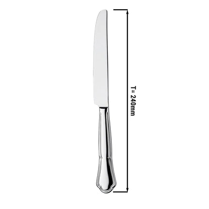 (12 pcs) Table knife GGM Gastro Vincenza - 18/10 stainless steel - 240mm - Mirror