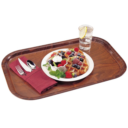 (12 pieces) CAMBRO | Beech Wood Serving Tray – Non-Slip – Rectangular – Basil Green – 750×480 mm