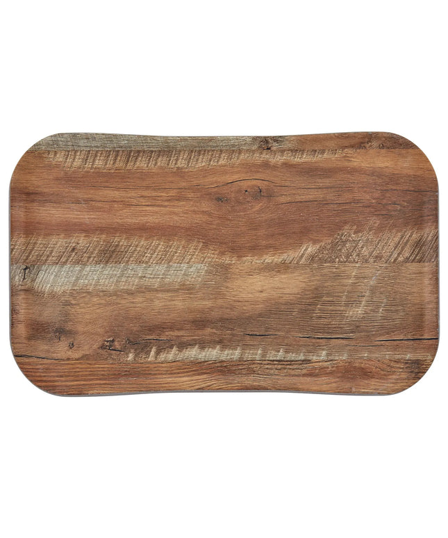 (12 pieces) CAMBRO | CENTURY™ Fibreglass Serving Tray – 530×370 mm – Oak Brown Wood Effect