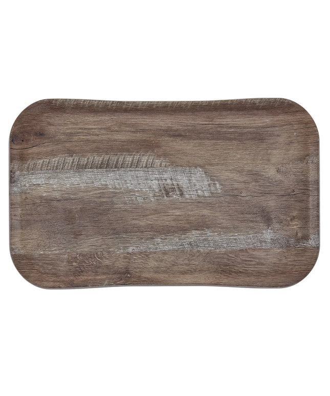(12 pieces) CAMBRO | CENTURY™ Fibreglass Serving Tray – Dark Oak Wood Effect – GN 1/1 530×325 mm – Dishwasher safe