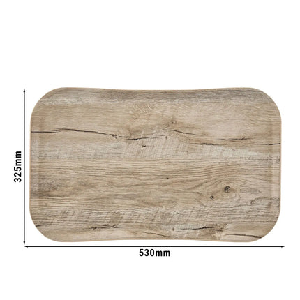 (12 pieces) CAMBRO | CENTURY™ Fibreglass Serving Tray – GN 1/1 530×325 mm – Light Oak Wood Effect