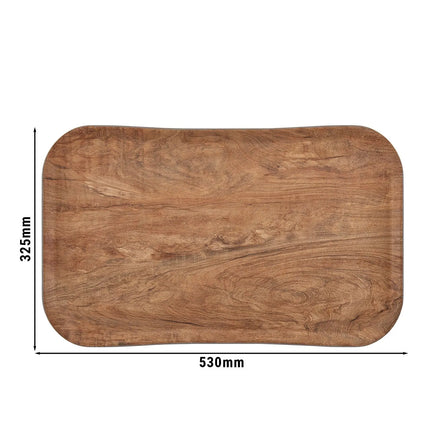 (12 pieces) CAMBRO | CENTURY™ Fibreglass Serving Tray – GN 1/1 530×325 mm – Olive Brown Wood Effect