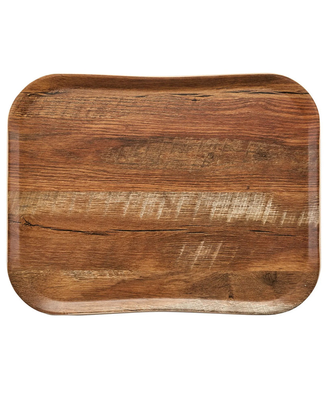 (12 pieces) CAMBRO | CENTURY™ Fibreglass Serving Tray – GN 1/2 325×265 mm – Brown Oak Wood Effect