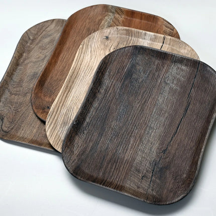 (12 pieces) CAMBRO | CENTURY™ Fibreglass Serving Tray – GN 1/2 325×265 mm – Brown Oak Wood Effect