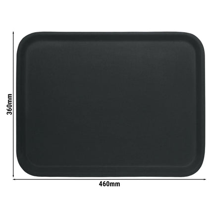(12 pieces) CAMBRO | KORFU - Laminated tray - rectangular - 360x460mm - with non-slip rubber surface - black on grey