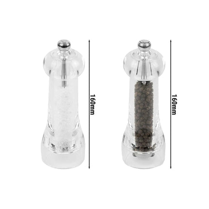 (12 pieces) PEUGEOT| TOUL Salt & Pepper Mill Set – 16 cm - acrylic - adjustable - 2‑stage steel pepper - CE