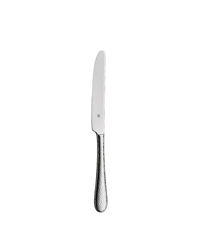 (12 pieces) WMF | Sitello Table Knife – 18/10 Stainless Steel - 213 mm - Polished - Hammered Finish - Monobloc