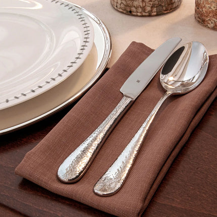 (12 pieces) WMF | Sitello Table Spoon – 18/10 Stainless Steel - 212 mm - Polished - Hammered Finish